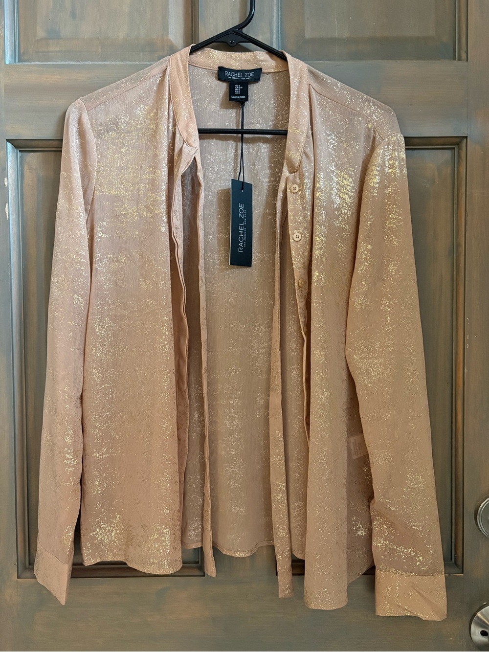 Rachel Zoe Metallic Gold Blouse